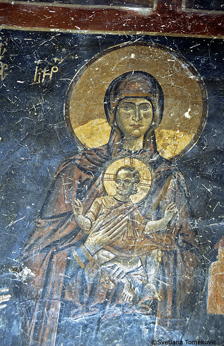 Fresco, apse, showing Virgin Mary and Christ Child