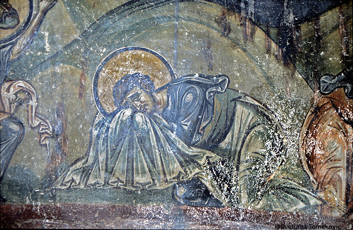 Fresco showing Transfiguration (detail of John Evangelist)
