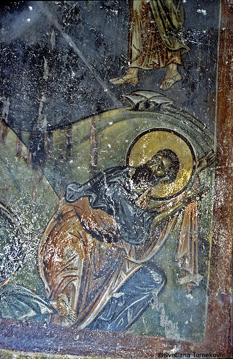 Fresco showing Transfiguration (detail of James)