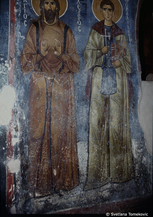 Fresco showing St. Alexis and St. John Kalyvites