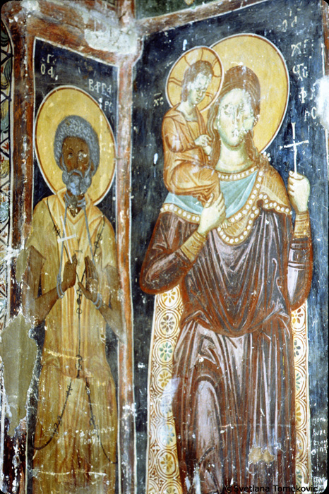 Fresco, showing Barnabas and Christopher of Lycia