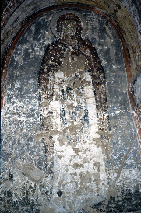 Fresco, northwest room, west tympanum showing Ephrem the Stylite 
