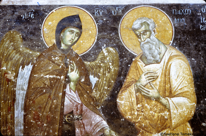 Fresco showing angel and Paisius