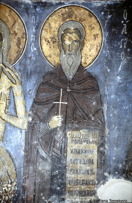 Fresco, naos, north, showing Paisius