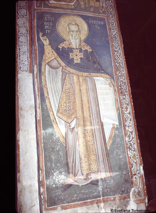 Fresco, nave, showing Theodore of the Studium