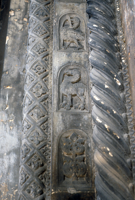 Exterior west, central portal, jambs, 1135-1150, Nicholaus