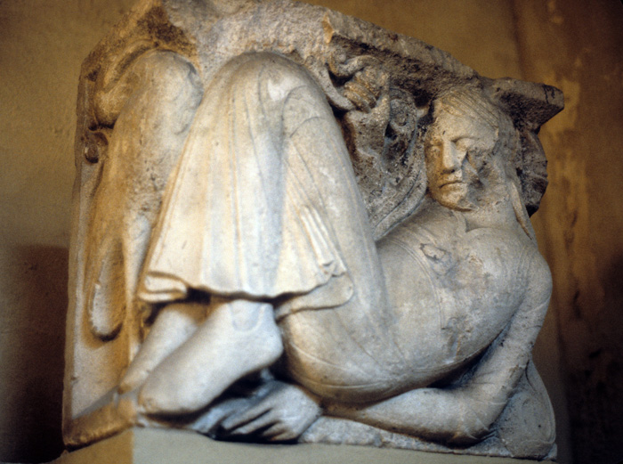 Relief, figure female,c. 1130, Maestro delle Metope