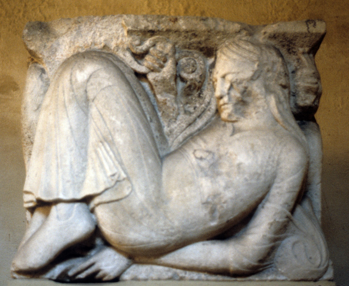 Relief, figure female,c. 1130, Maestro delle Metope