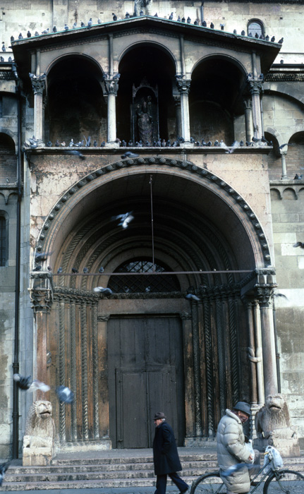 Exterior, south, porch and portal, late 11c.-third quarter 12c.,  Lanfranco and Wiligelmo