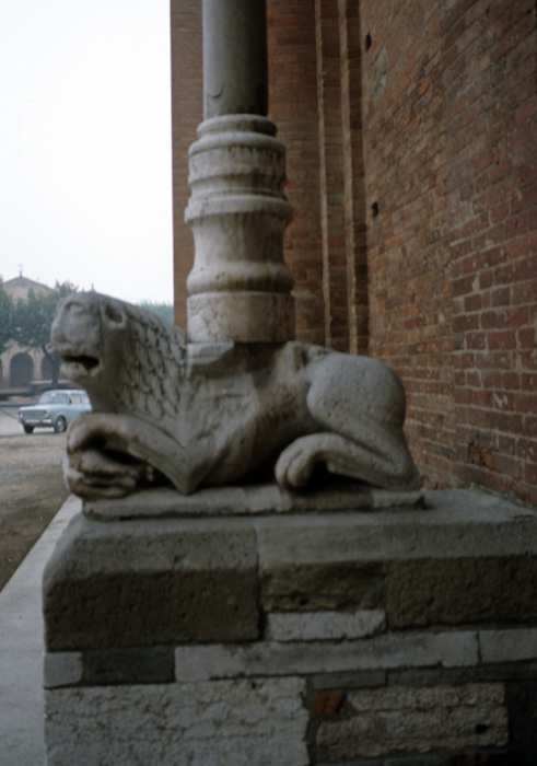 Abbey Church, exterior west, porch support, lion, first quarter 12c.