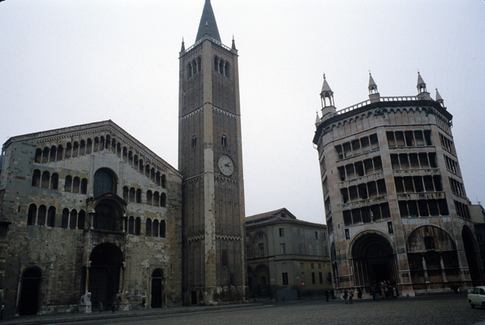 Exterior west, campanile, and baptistery