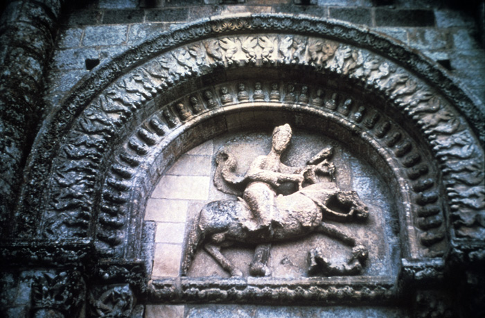 Exterior west, left portal, tympanum, 11c.