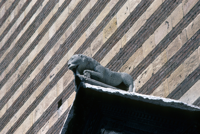 South portal, porch roof, lion, 1120-1130.