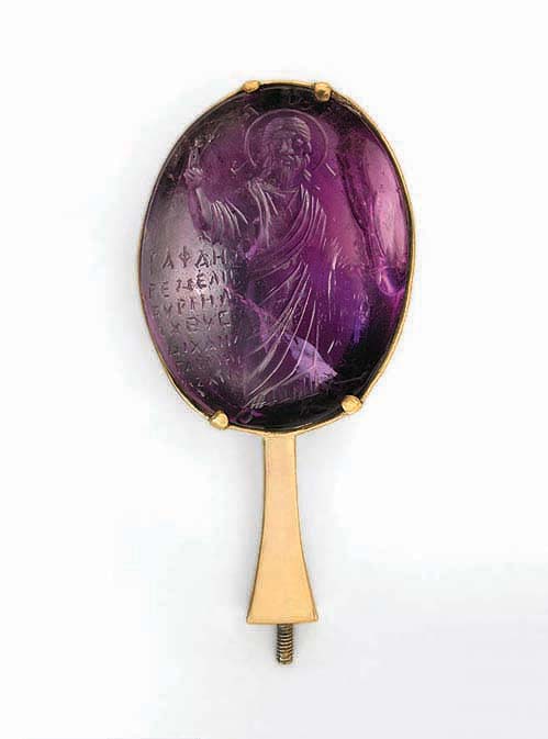 Amethyst intaglio portrait of Christ. Dumbarton Oaks Research Library and Collection.