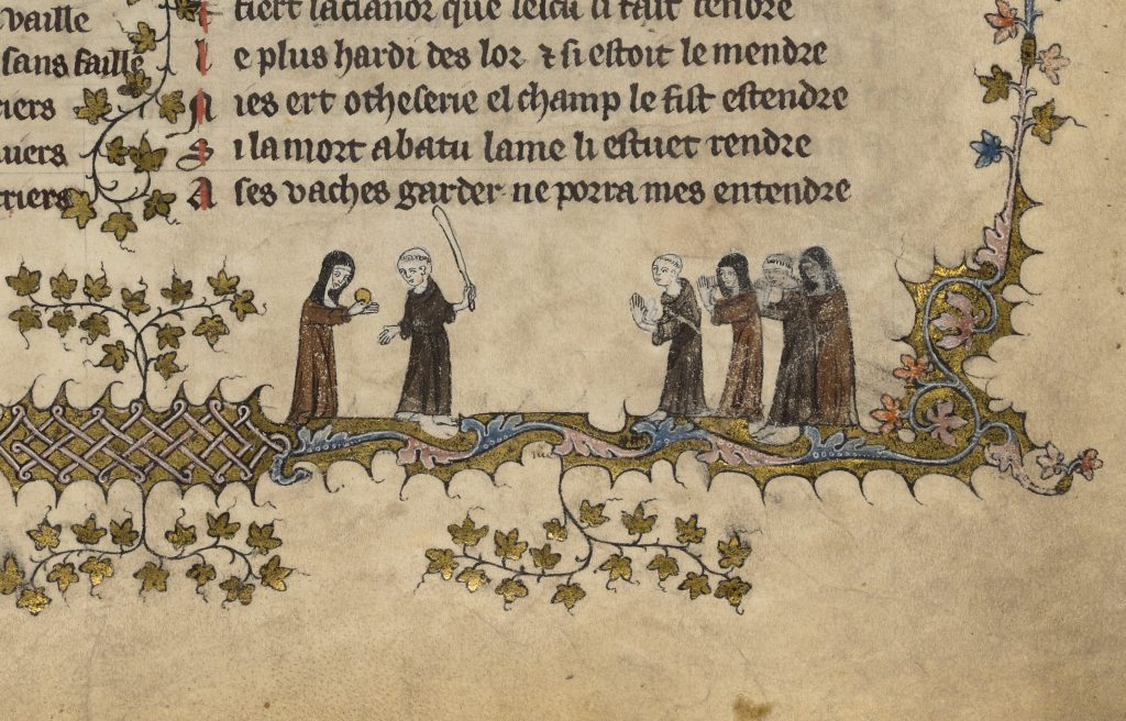 monks and nuns playing a ball game